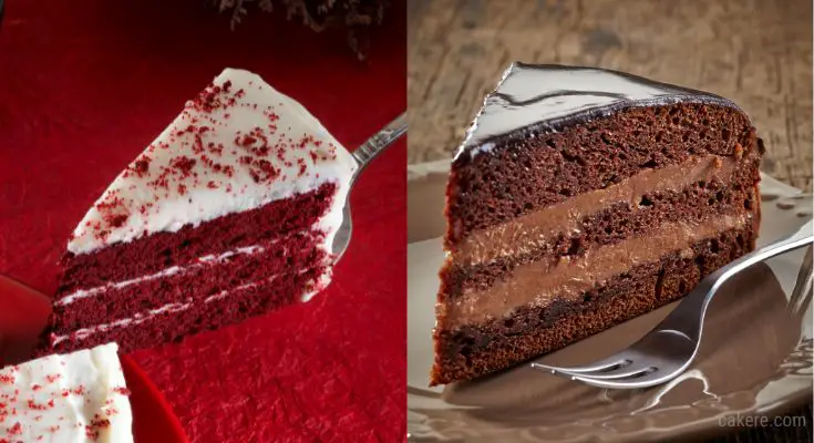 Red velvet and chocolate cake
