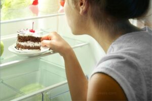 Cake in fridge