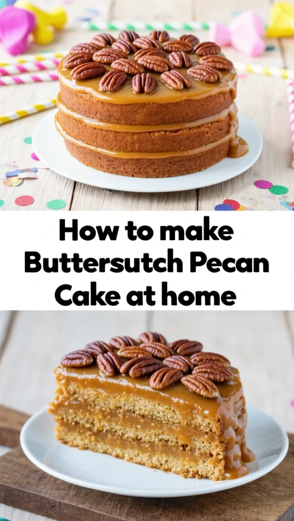 How to make Butterscotch Pecan Cake  at home