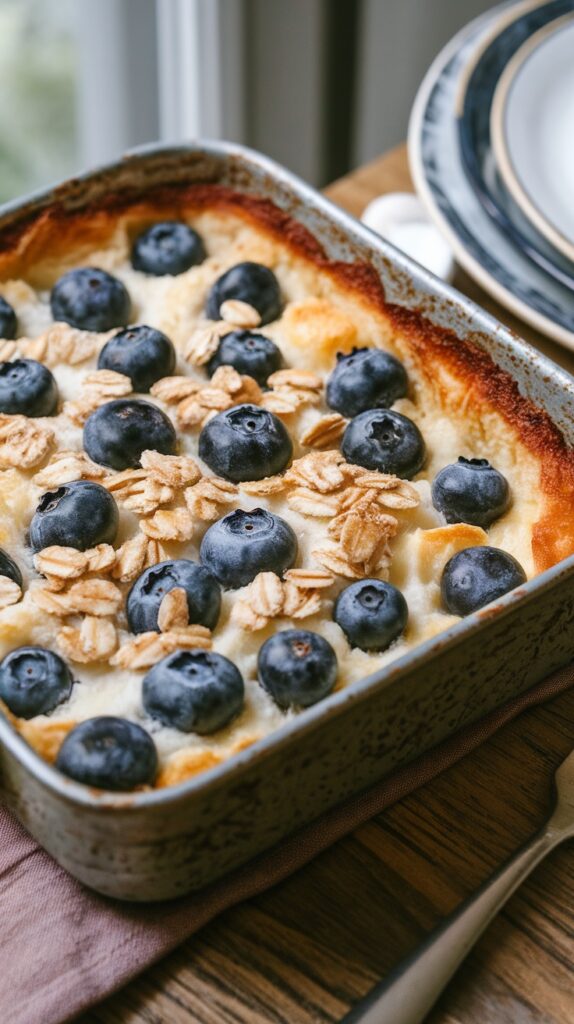 Hearty Blueberry Cottage Cheese Breakfast Bake