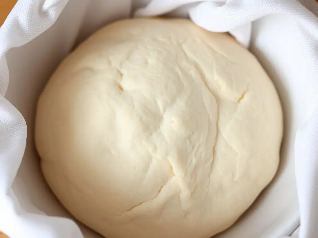 Dough rising in a bowl for soft fluffy French bread Dough rising in a bowl for soft fluffy French bread