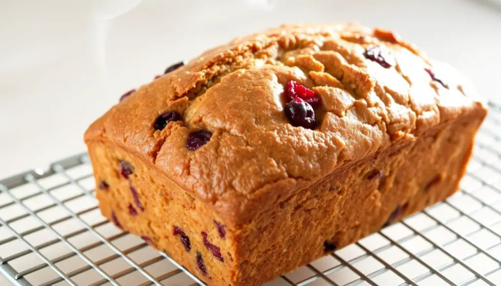 Finished Costco cranberry walnut bread cooling on a rack How to Make Costco-Style Cranberry Walnut Bread at Home