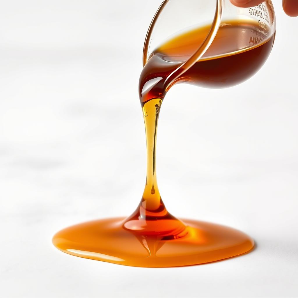 Maple syrup being drizzled for 4-Ingredient No-Bake Chocolate Chip Protein Breakfast Balls Maple syrup being drizzled for 4-Ingredient No-Bake Chocolate Chip Protein Breakfast Balls
