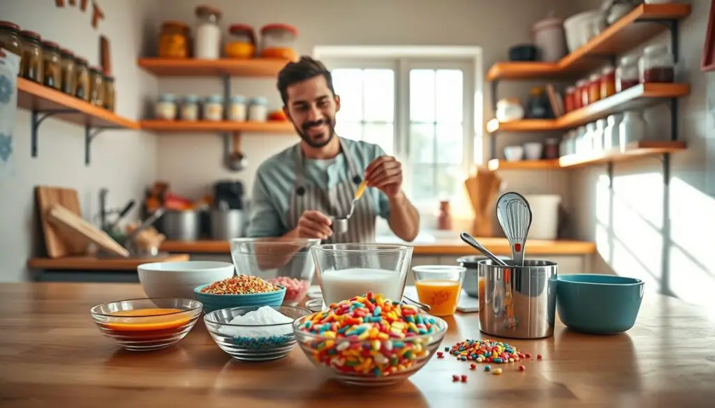 kitchen preparation for candy making