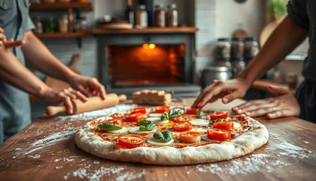 flatbread pizza making