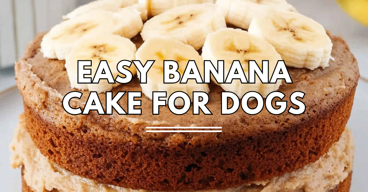 Homemade Banana Cake for Dogs with Peanut Butter Frosting - CakeRe