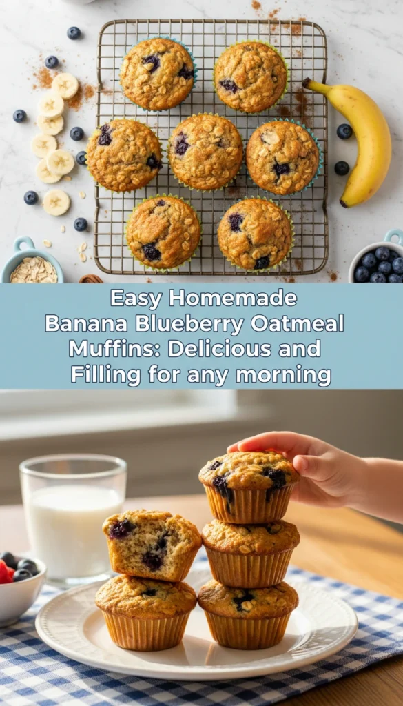 How to Make Banana Blueberry Oatmeal Muffins
