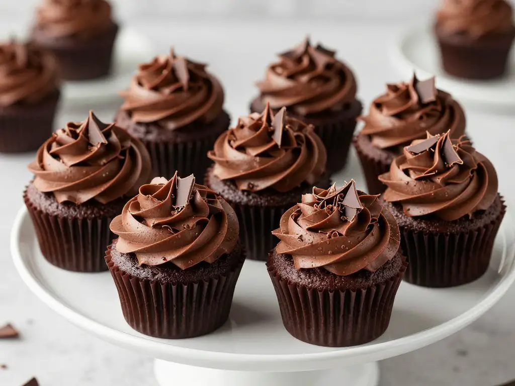 Final presentation of Death By Chocolate Cupcakes recipe ready to serve