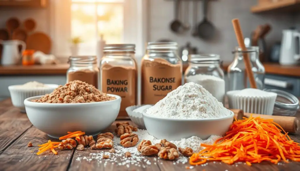 dry ingredients for carrot cake muffins